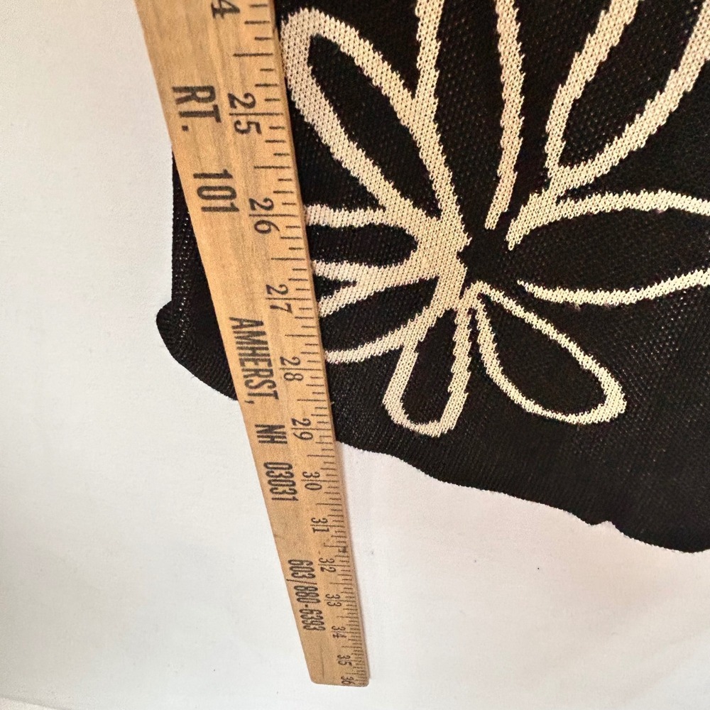 Paloma Wool Black Floral Knit Pants High Rise Straight Leg Daisy Trousers L - Picture 5 of 9
